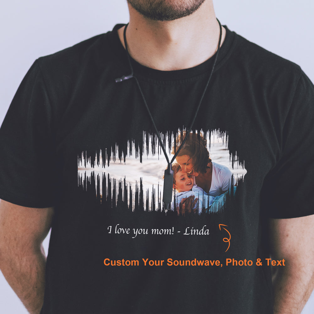 Mother's Day Special! Turn your own voice, photo and text into a visual artwork on T-shirt (No. 31)