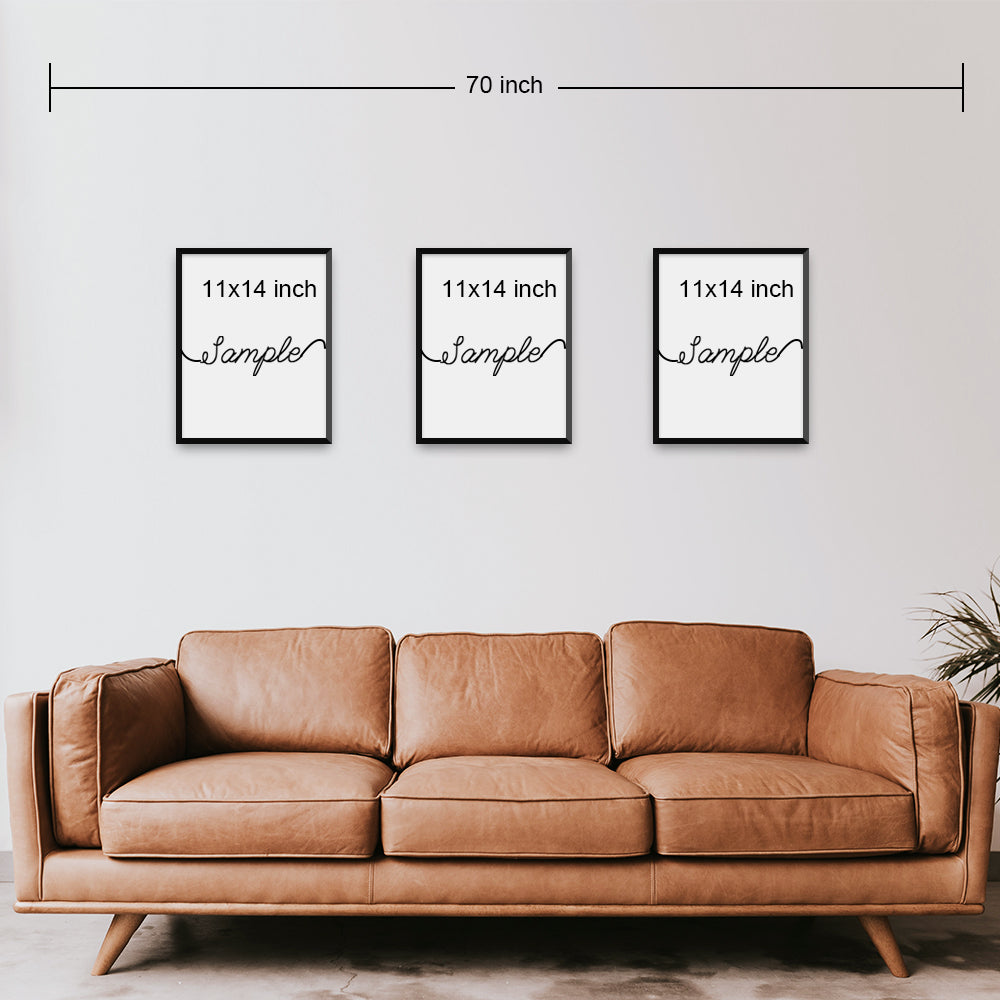 Set of 3 Canvas Prints | Live Laugh Love | Living Room Decor (No.3)