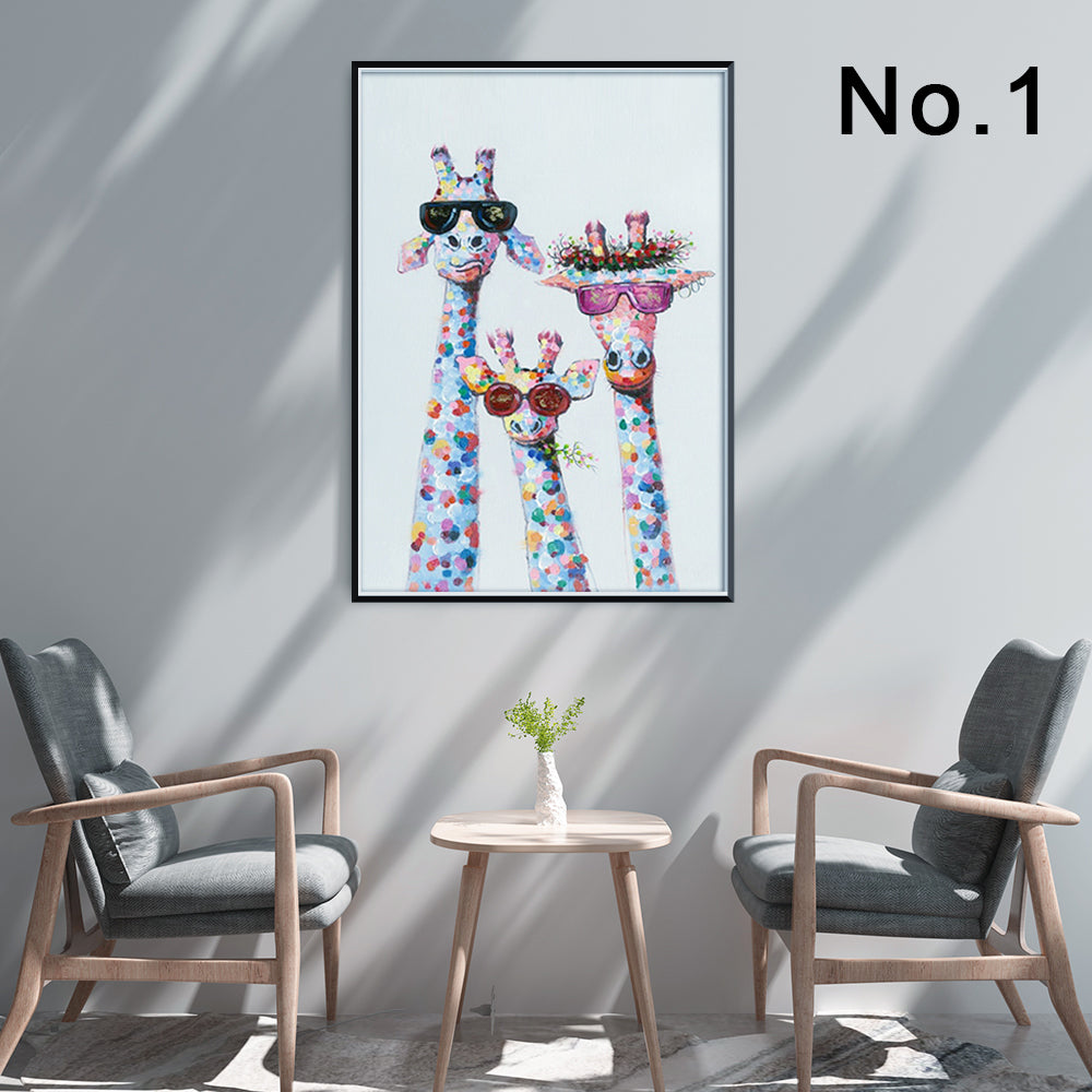 Single Canvas Print Giraffe Family | Living Room Decor (No. 15)