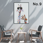 Single Canvas Print Giraffe Family | Living Room Decor (No. 15)